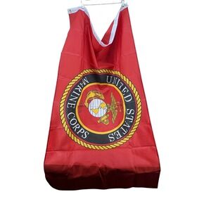 US Marine Corps Flag Red Semper Fidelis Emblem 58x36 In The Breeze